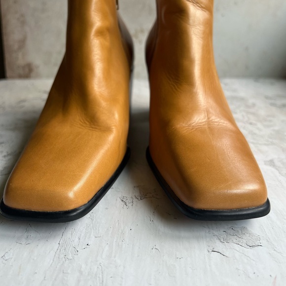 NICOLE Genuine Leather Square Toe Mustard Chelsea Ankle Boot 10 - Picture 3 of 8